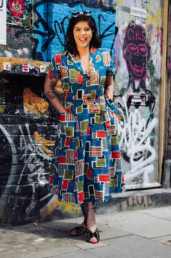 Cube Print Adam Dress By Love Ur Look London -MODERN MILLIE Shop 000 0804