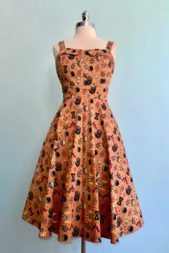 Bronze Mystical Longer Length Fold-Over Dress By Eva Rose