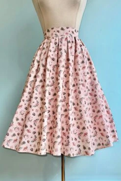Praying Mantis And Friends Pink Doris Skirt By Retrolicious