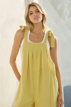 Checkered Jacquard Wide Leg Jumpsuit In Yellow -MODERN MILLIE Shop 02f822843cde3a7c03a1bcff7fff47068c6e492cdcce2f795dce57dfa1b0d271