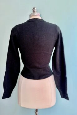Monarch Cropped Knit Cardigan In Black -MODERN MILLIE Shop 03259459 5038 4FE3 9D35 CDB63840B417