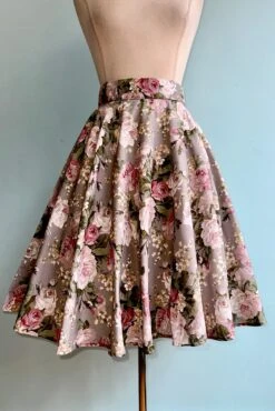 Grey Floral Circle Skirt By Heart Of Haute