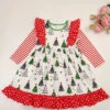 Kids Ruffle Shoulder Christmas Tree Dress -MODERN MILLIE Shop 0805400b8d4efc0c19d9bca8ebd49989