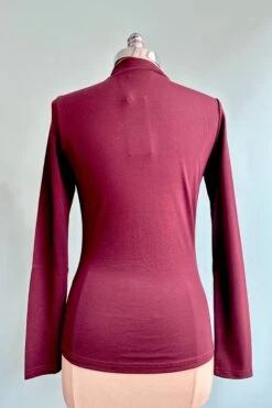 Eggplant Tie Neck Jersey Top By Voodoo Vixen -MODERN MILLIE Shop 08D17C6F 7275 46C6 8253 2565C679969E