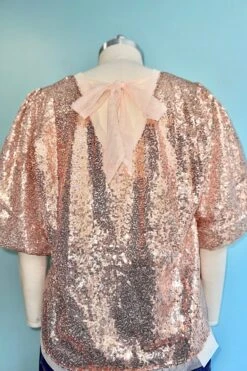 Champagne Sequin Puff Sleeve Top -MODERN MILLIE Shop 09F294F3 B440 40DB A446 CED329366477