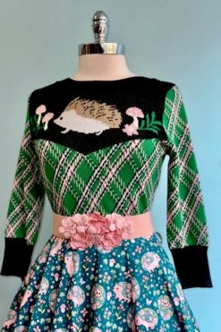 Final Sale Green Plaid And Hedgehog Pullover Sweater -MODERN MILLIE Shop 0A27C247 0B9A 4947 A65D E38B01DFDB21