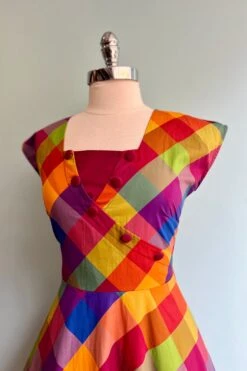 Cotton Madras Rainbow Cap Sleeve Dress 5 Cotton Madras Rainbow Cap Sleeve Dress -MODERN MILLIE Shop 0C22E6E9 821A 4886 AEE7 5867D072D99E