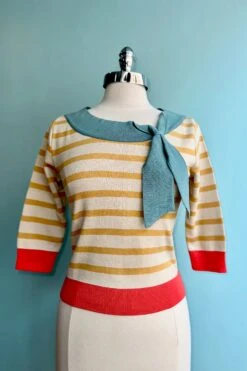 Amelie Gold Stripe Sweater By Palava