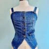 Denim Button Front Tank Vest -MODERN MILLIE Shop 0DFC95D9 E39D 458D A6EB CD870C69E622