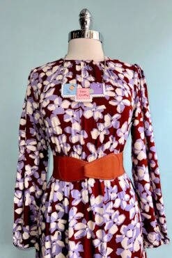 Lavender And Brown Floral Midi Dress By Compania Fantastica -MODERN MILLIE Shop 0E9FADEB 27B9 409A B72A 76B1315FBD13