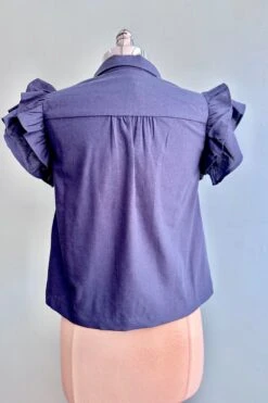 Navy Cut-Out Embroidered Button Down Top -MODERN MILLIE Shop 0EC33CD6 B53A 4FCB ACE4 59107E3D99A8