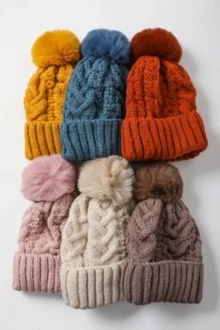 Cable Knit Pom Pom Beanie Hat In Multiple Colors -MODERN MILLIE Shop 0 35d188a9 d830 4290 af8d 706fdd2fb6d9