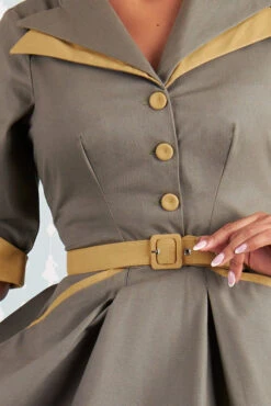 Ezabel-Khalia Sage Green Shirt Dress By Miss Candyfloss 5 Ezabel-Khalia Sage Green Shirt Dress By Miss Candyfloss -MODERN MILLIE Shop 1078twe kaki studio 5