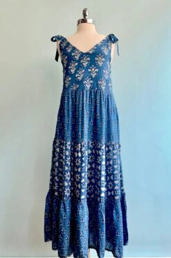 Indigo Trio Lorelei Tiered Midi Dress By Mata Traders