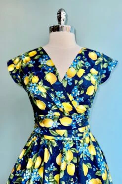 Navy Lemons Greta Dress By Retrolicious -MODERN MILLIE Shop 10D62966 8979 44FD B057 1AA097E9AD43