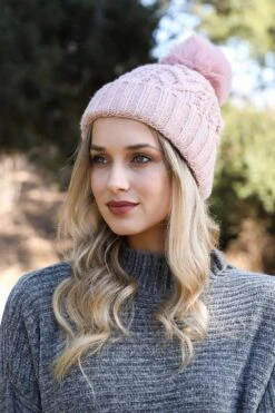 Cable Knit Pom Pom Beanie Hat In Multiple Colors -MODERN MILLIE Shop 11514913 1 04894bfa 3c67 4534 bec5 5d603fd451d8