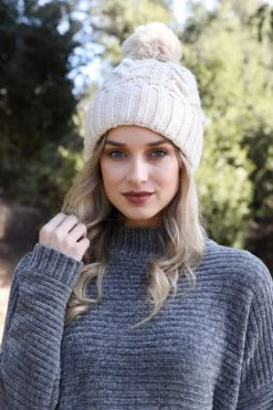 Cable Knit Pom Pom Beanie Hat In Multiple Colors -MODERN MILLIE Shop 11514913 1 a6448597 d818 4148 abe7 cf9c56a8ac3d