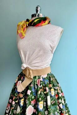 Dark Green Floral Skirt By Retrolicious -MODERN MILLIE Shop 125A3A2E 6113 48E4 B2C1 786EC53EBBF4