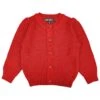 Kids Red Puff Sleeve Cardigan