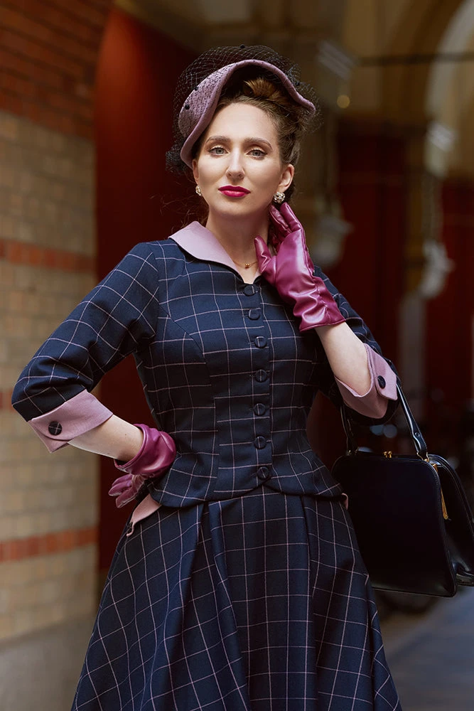 Final Sale Navy Plaid Francesca-Lee Blazer By Miss Candyfloss Final Sale Navy Plaid Francesca-Lee Blazer By Miss Candyfloss -MODERN MILLIE Shop 1285ch navylilac web 3