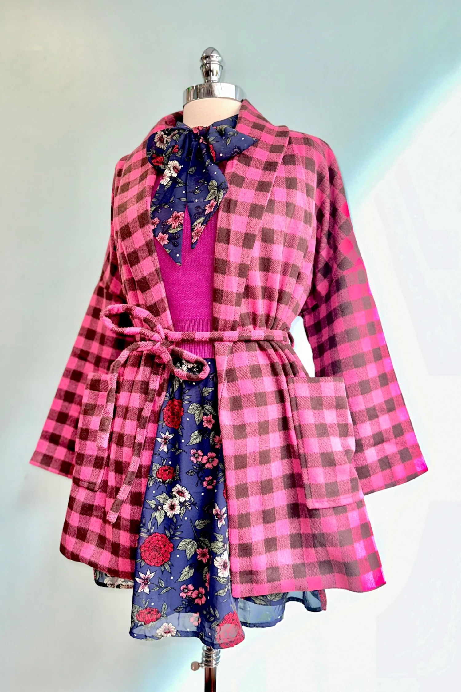 Final Sale Pink Checkered Wrap Coat by Compania Fantastica Final Sale Pink Checkered Wrap Coat By Compania Fantastica -MODERN MILLIE Shop 129005E5 005A 4950 9C2A CD4FEA89C4F4 scaled