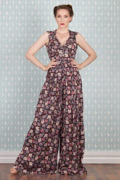 Zelene-Bo Floral Jumpsuit By Miss Candyfloss