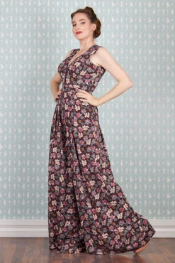 Zelene-Bo Floral Jumpsuit By Miss Candyfloss 4 Zelene-Bo Floral Jumpsuit By Miss Candyfloss -MODERN MILLIE Shop 1290floral wine studio 2