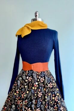 Navy Blue Ribbed Mock Neck Sweater By Compania Fantastica -MODERN MILLIE Shop 12994236 5C4B 425F 9FA4 2E153C58686D