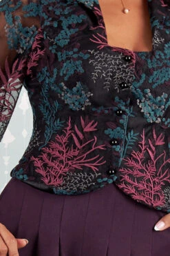 Final Sale Barita-Violette Blouse By Miss Candyfloss -MODERN MILLIE Shop 1322emb purp studio 5