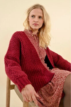 Final Sale Dark Red Super Soft Open Cardigan By Molly Bracken 7 Final Sale Dark Red Super Soft Open Cardigan By Molly Bracken -MODERN MILLIE Shop 133038