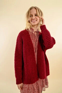Final Sale Dark Red Super Soft Open Cardigan By Molly Bracken 9 Final Sale Dark Red Super Soft Open Cardigan By Molly Bracken -MODERN MILLIE Shop 133040