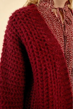 Final Sale Dark Red Super Soft Open Cardigan By Molly Bracken 10 Final Sale Dark Red Super Soft Open Cardigan By Molly Bracken -MODERN MILLIE Shop 133041