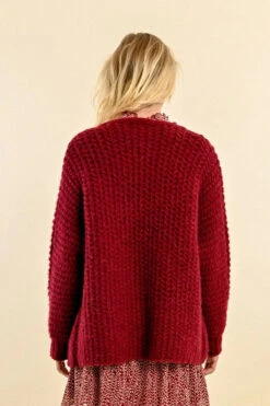 Final Sale Dark Red Super Soft Open Cardigan By Molly Bracken 11 Final Sale Dark Red Super Soft Open Cardigan By Molly Bracken -MODERN MILLIE Shop 133042