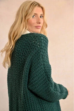 Forest Green Super Soft Open Cardigan By Molly Bracken -MODERN MILLIE Shop 133044