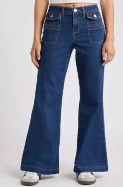 32” Relaxed Flare Jeans With Patch Pockets By 1822 Denim -MODERN MILLIE Shop 13368fa51b6df04fd7ec5457a65ee02a017634948010f27cc68f24286ae3ebcd