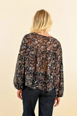 Printed Voile Long Sleeve Blouse By Molly Bracken 12 Printed Voile Long Sleeve Blouse By Molly Bracken -MODERN MILLIE Shop 136194