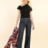 High Waisted Front Pocket Wide Leg Jeans By Molly Bracken