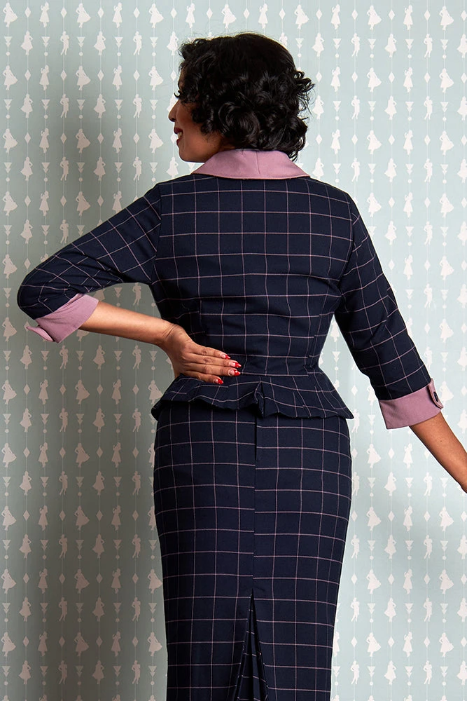 Final Sale Navy Plaid Francesca-Lee Blazer By Miss Candyfloss Final Sale Navy Plaid Francesca-Lee Blazer By Miss Candyfloss -MODERN MILLIE Shop 1373ch navylilac studio 3