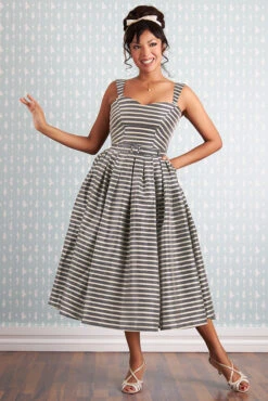 Eloise Lou Striped Silk Dress By Miss Candyfloss