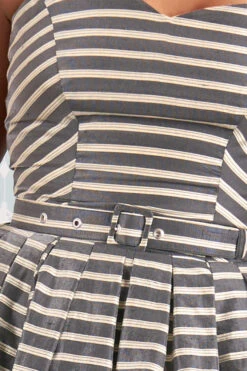 Eloise Lou Striped Silk Dress By Miss Candyfloss -MODERN MILLIE Shop 1375 2str gr studio 4