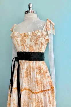 Amber And White Toile Smocked Midi Dress -MODERN MILLIE Shop 137FA2DC FFA3 418D 9058 D2C7727111F1