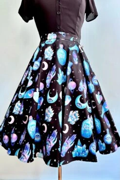 Mystical Black And Purple Full Skirt By Eva Rose