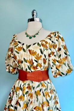 Maple Leaf Print Knee Length Dress -MODERN MILLIE Shop 13ADE917 A4F7 4DC0 A46F 18F61E0A1239