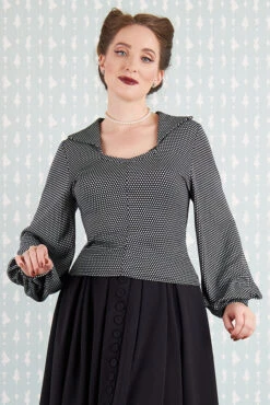Damica-Lou Black And White Polka Dot Sweater By Miss Candyfloss