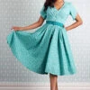 Susene- Aqua Floral Dress By Miss Candyfloss -MODERN MILLIE Shop 1424pl flo turq studio 1
