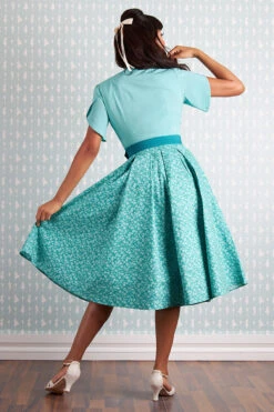 Susene- Aqua Floral Dress By Miss Candyfloss -MODERN MILLIE Shop 1424pl flo turq studio 3