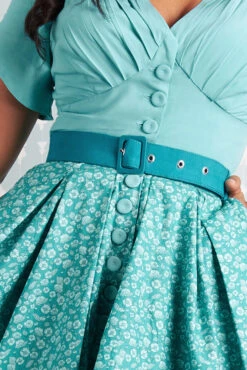 Susene- Aqua Floral Dress By Miss Candyfloss -MODERN MILLIE Shop 1424pl flo turq studio 4