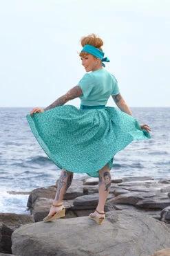 Susene- Aqua Floral Dress By Miss Candyfloss -MODERN MILLIE Shop 1424pl flo turq web 3