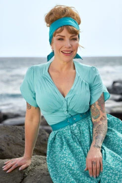 Susene- Aqua Floral Dress By Miss Candyfloss -MODERN MILLIE Shop 1424pl flo turq web 4