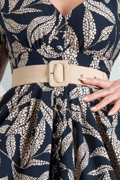 Babeta- Lee Ivory And Navy Dress By Miss Candyfloss -MODERN MILLIE Shop 1435flodot navy studio 5